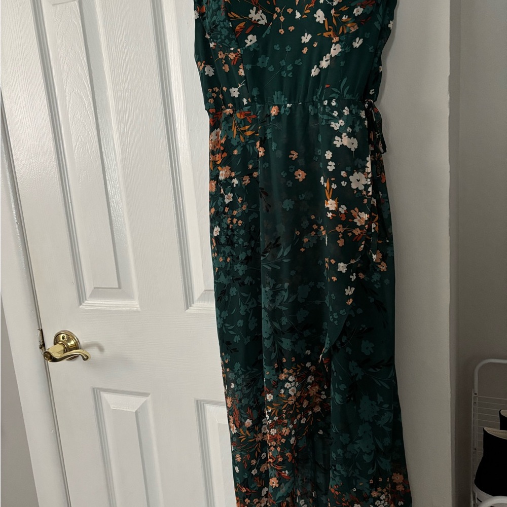 Floral Green Maxi Dress